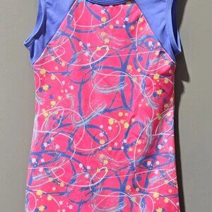 Cat & Jack Pink Scribbles Gymnastics Biketard Leotard w/ Shorts Bottom